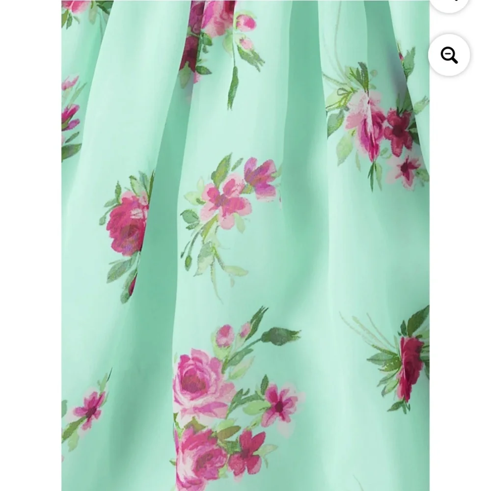 The Children’s Place Girls Mint Floral Dress Size Small (5-6) NWT